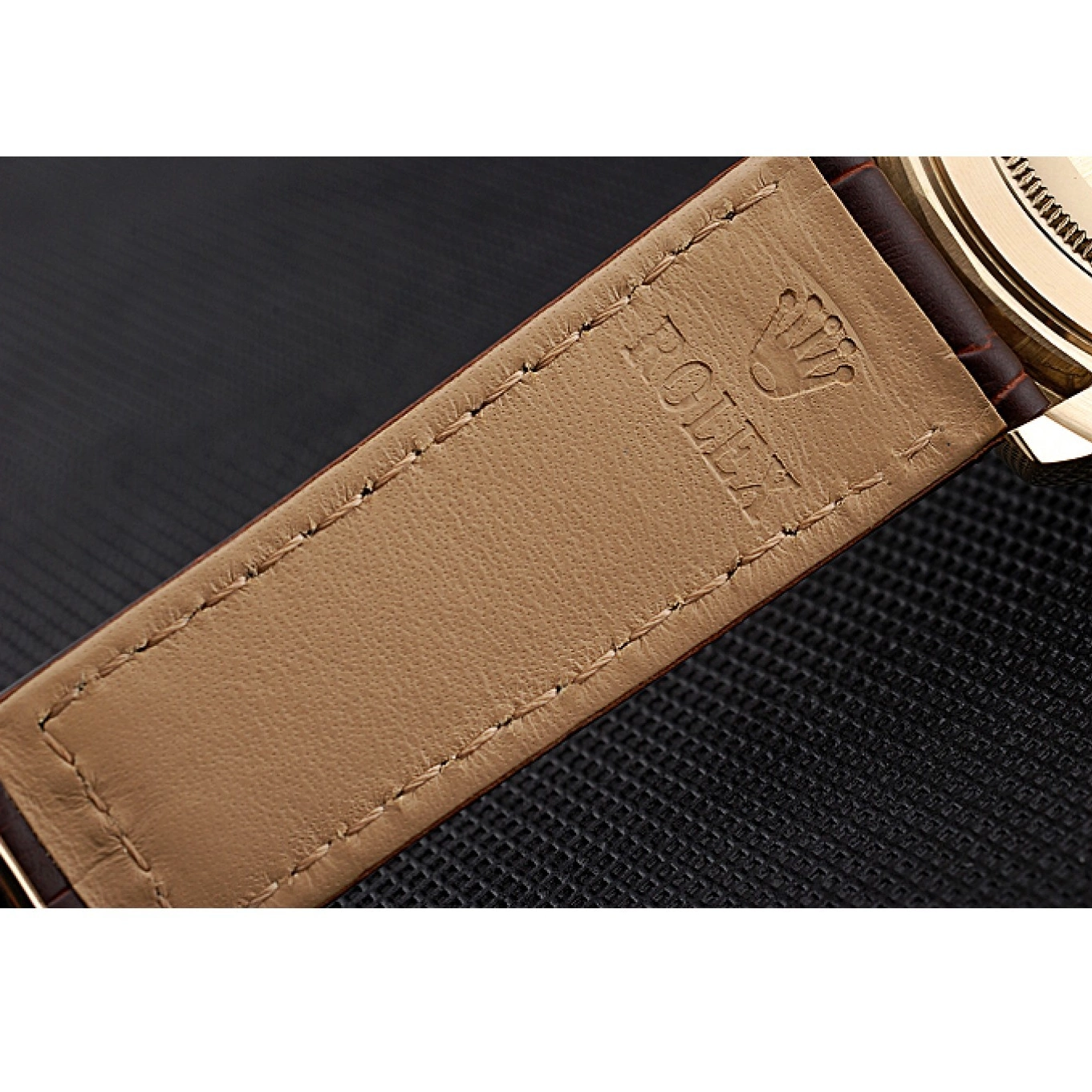 Best AAA Replica Sites Rolex Daytona Case Brown Cosmograph 622633 Dial Bracelet Gold White Leather 0629